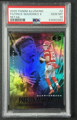 PATRICK MAHOMES II PSA 10 2020 PANINI ILLUSIONS FOOTBALL #2 RETAIL CHIEFS 3383