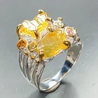 Jewellery 5 ct+ Yellow Sapphire Ring 925 Sterling Silver Size 7 /R465051