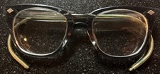 60s Vtg Itek KH Saftey Eyeglasses 6 3/4 48/20 Estate Hornrim Translucent