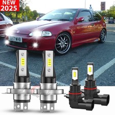 For Honda Civic 1992-2003 4x 6000k H49145 Led Headlight Fog Light Bulbs Kit For Honda Civic 1992-2003 4x 6000k H49145 Led Headlight Fog Light Bulbs Kit