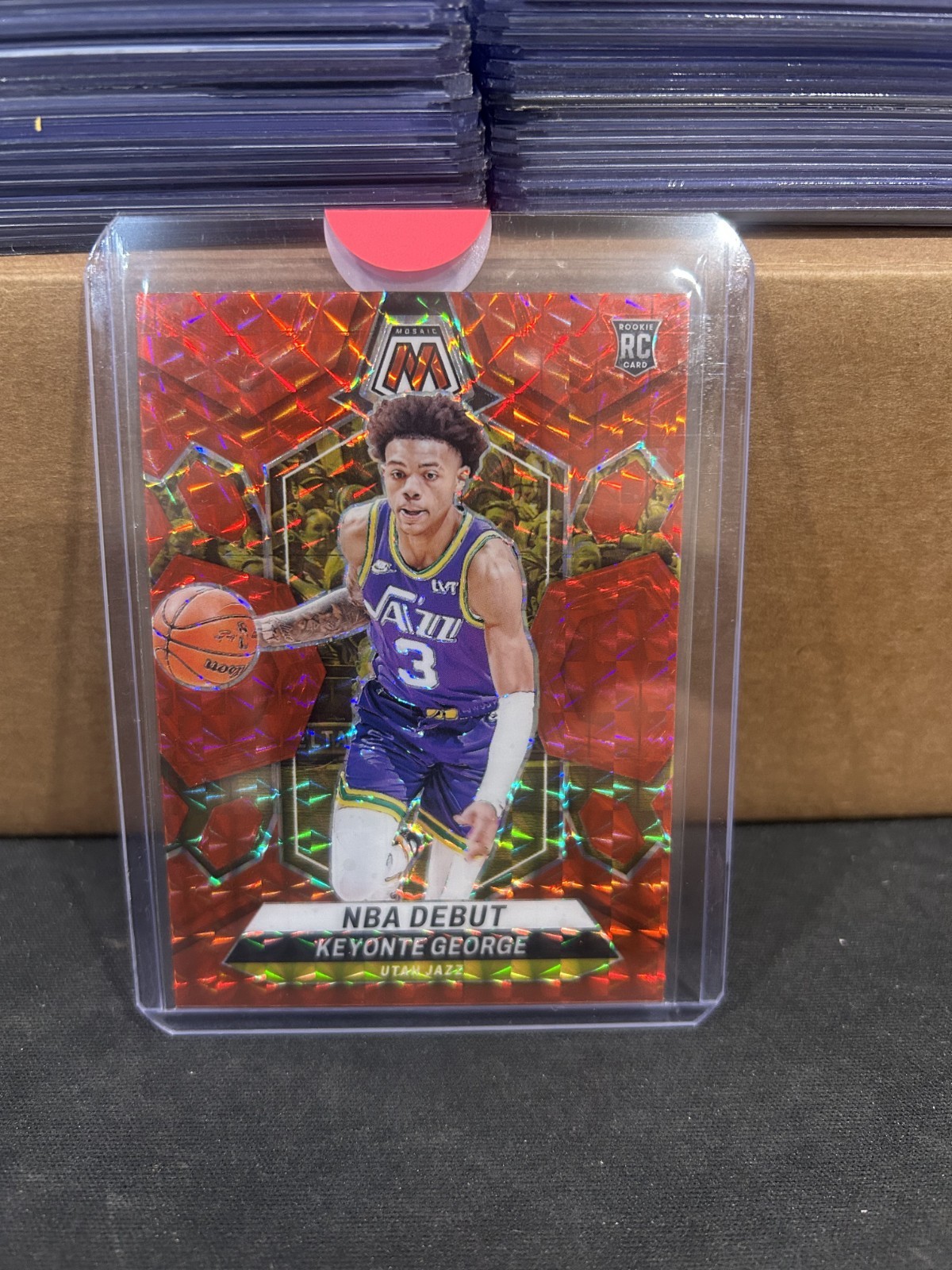 2023-24 Panini Mosaic - NBA Debut Keyonte George #251 Red Mosaic Prizm (RC)