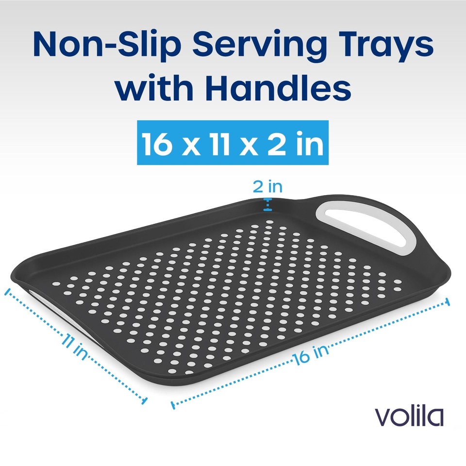 volila Lap Trays for Eating, 2 Pack Non Slip Food Trays, Black & White ...