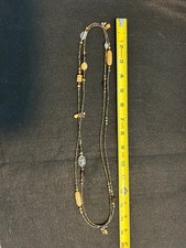 Silpada Long Necklace Multi Color Beads with Silver Accents approx 28" long