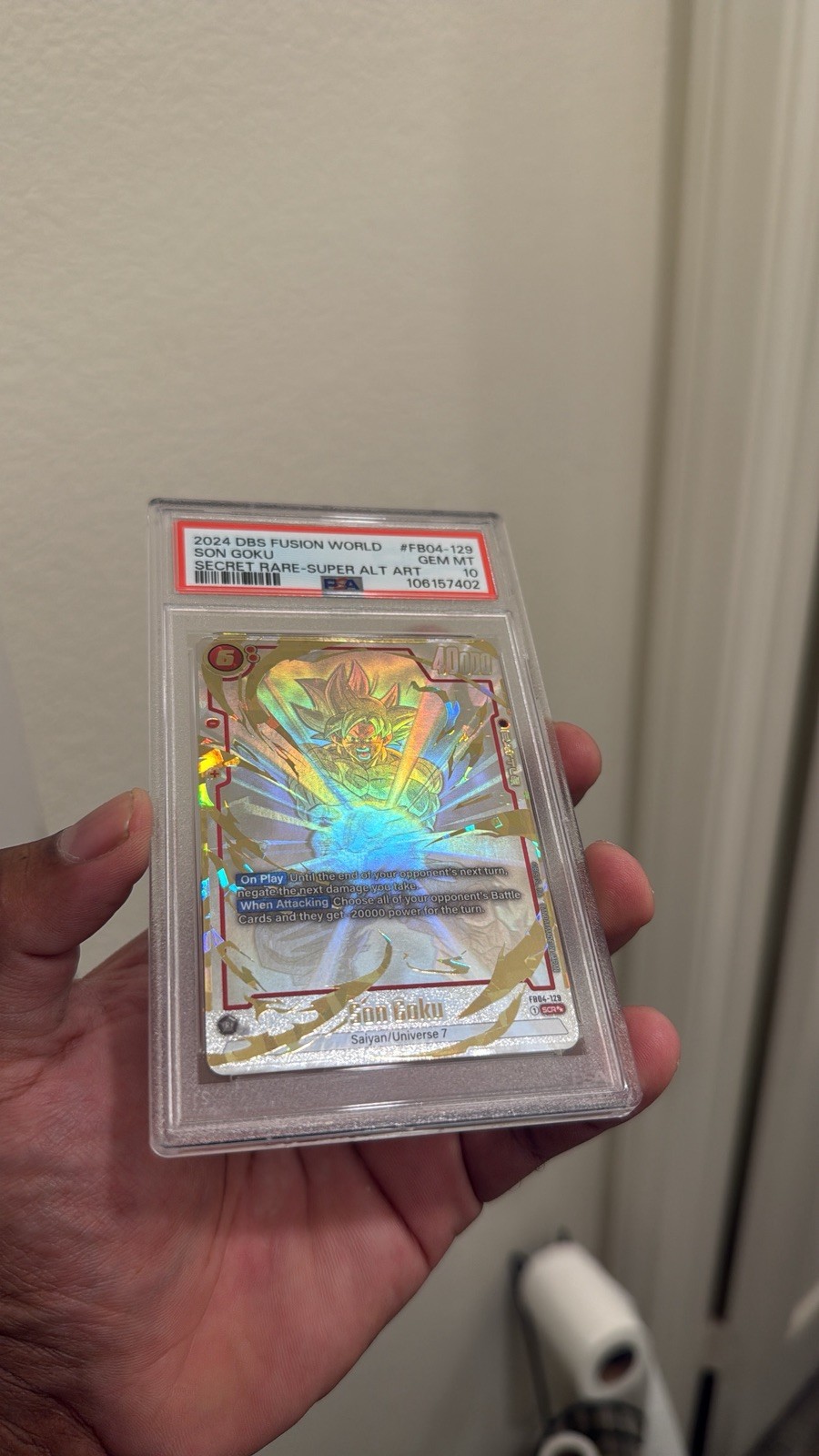 2024 DBS Fusion World FB04-129 Son Goku Secret Rare Super Alt Art SCR PSA 10