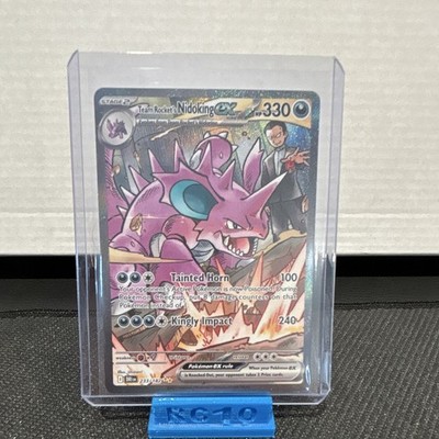 Pokemon Team Rocket's Nidoking ex SV10 233/182 SIR Holo 330 HP