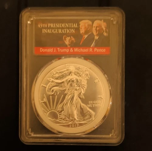 U.S. Mint 2017 Silver Eagle PCGS MS70 1 oz 45th Presidential Inauguration