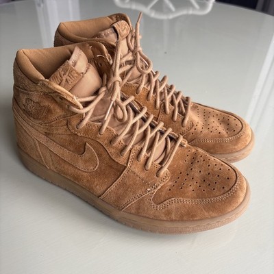 Nike Men s Jordan Retro 1 Brown Suede High Top Wheat SIZE 10 Sneakers NO BOX