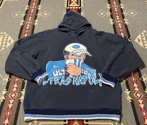 Felpa con cappuccio Ultras Napoli Calcio Italia #12 Blu L Vintage anni 90 M5 - Foto 1 di 6