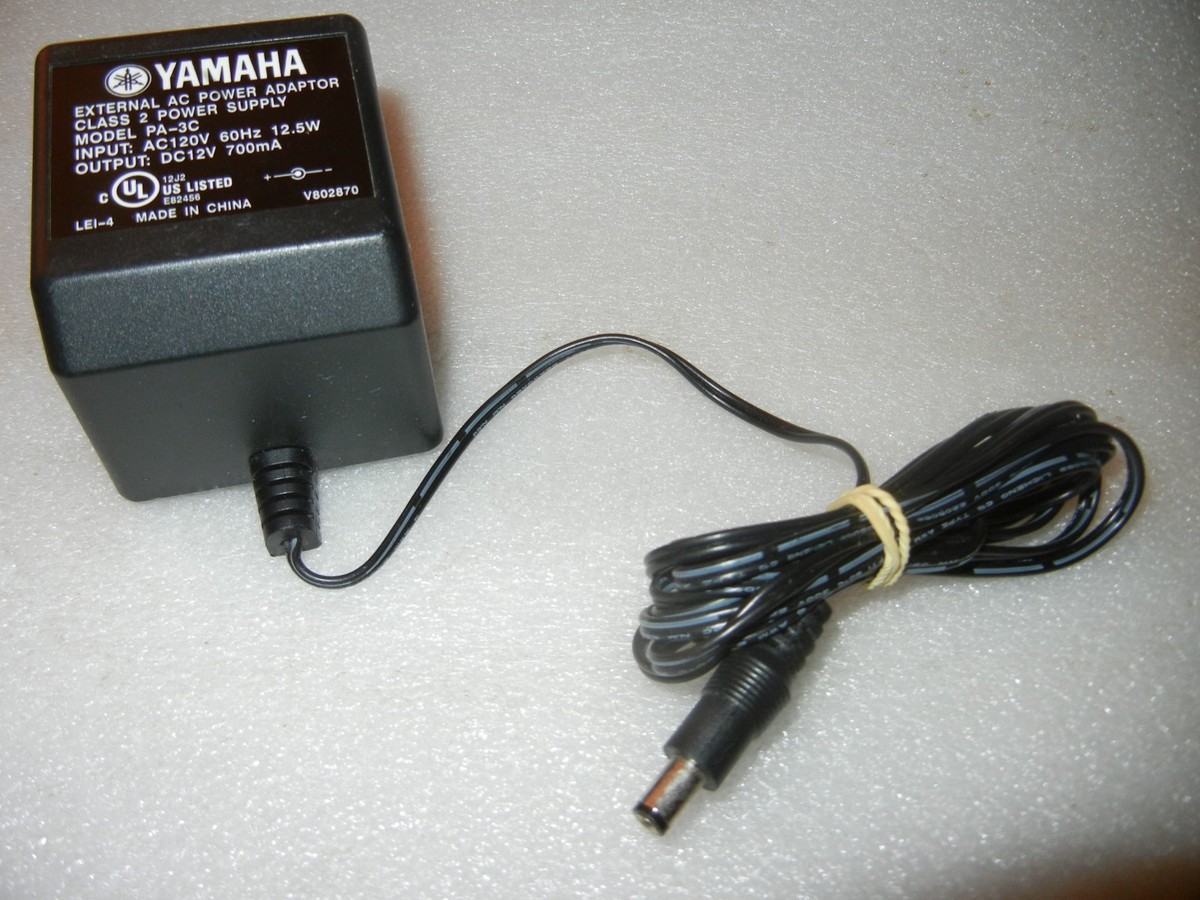 Genuine Yamaha Class 2 Power Adapter / Supply PA-3C DC 12V 700mA