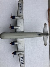 VINTAGE TIN TOY AIRPLANE PAN AMERICAN WORLD AIRWAYS CLIPPER GAMA GERMANY 1950s