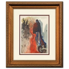 Salvador Dali- Original Color Woodcut on B.F.K. Rives Paper "Inferno 34"