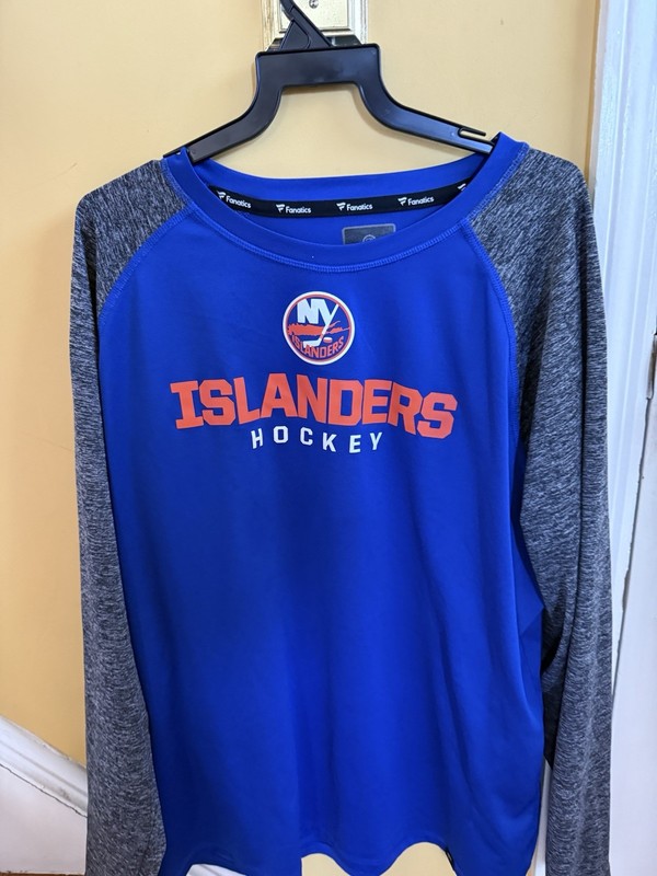 Fanatics New York Islanders NHL Hockey Long Sleeve 2XL Blue Gray Shirt