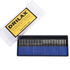 30-Pc Diamond Drill Bit Set 15x 2mm 15x 3mm 1/8" Shank Dremel Compatibl...