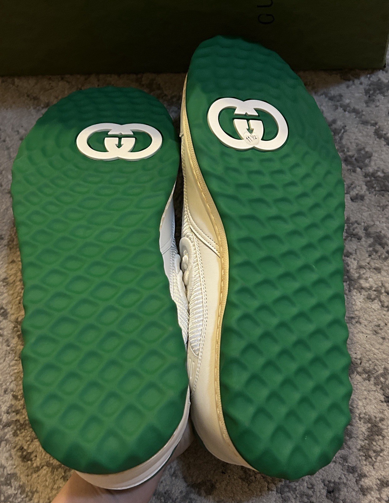 Gucci Men MAC80 Sneaker Off White Green Size UK 11.5/US 12 thumbnail 5