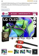 LG OLED77C3PUA OLED evo C3 77 Inch HDR 4K Smart OLED TV 2023 Model