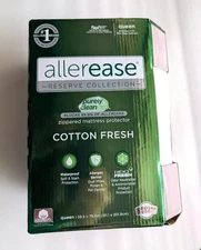 ALLEREASE Cotton Fresh Zippered Mattress Protector Queen Size White Waterproof