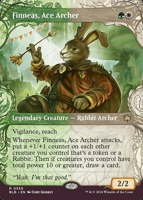 1 x Finneas, Ace Archer - Showcase - Bloomburrow - Light Play - MTG