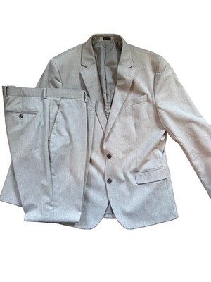 JF J.Ferrar Slim Fit Suit 44R And 36x30 Pants Light Gray