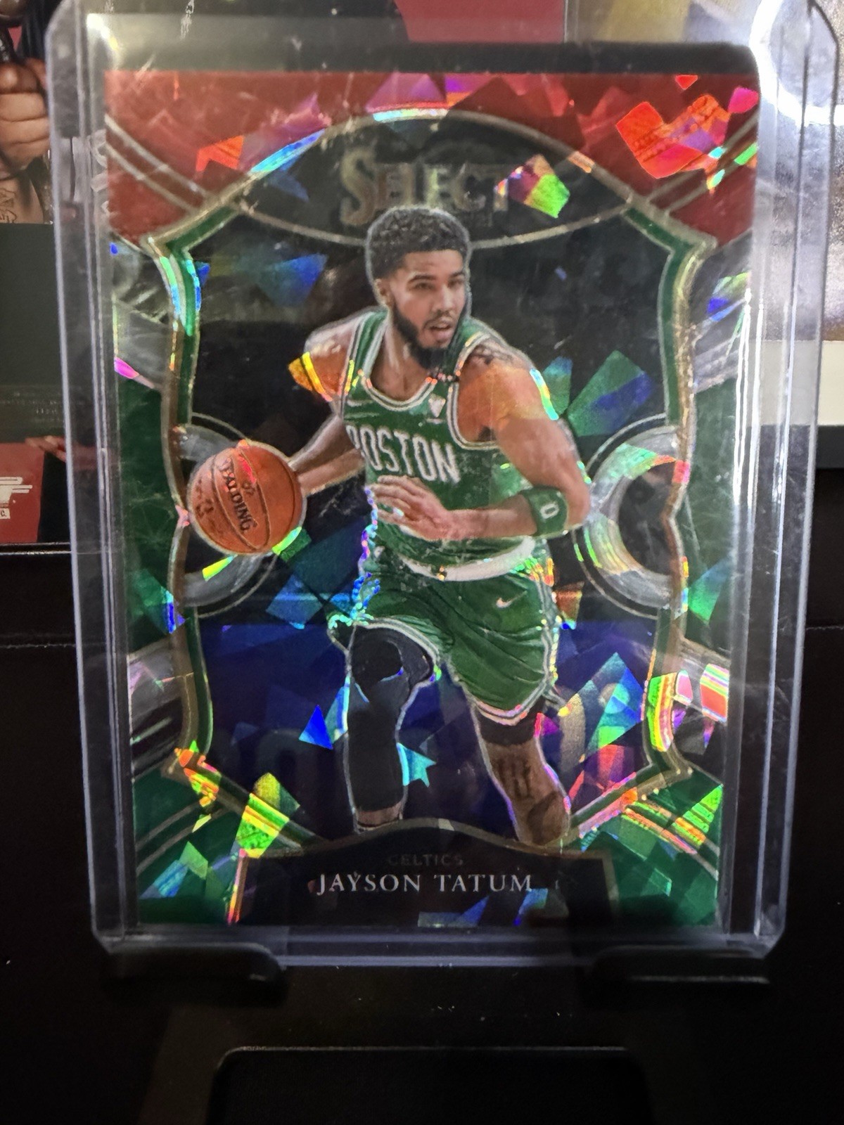 2020-21 Panini Select - Concourse Jayson Tatum #41 Red White Green Cracked...