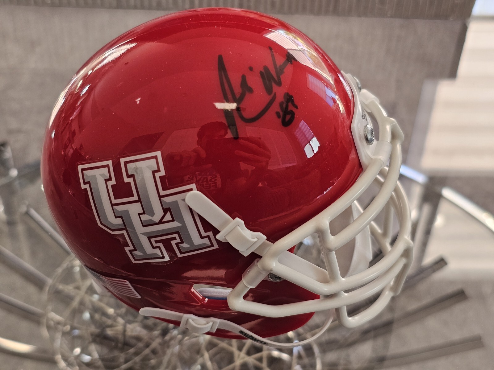 Andre Ware Autographed/Signed Mini Helmet Fanatics Houston Cougars 