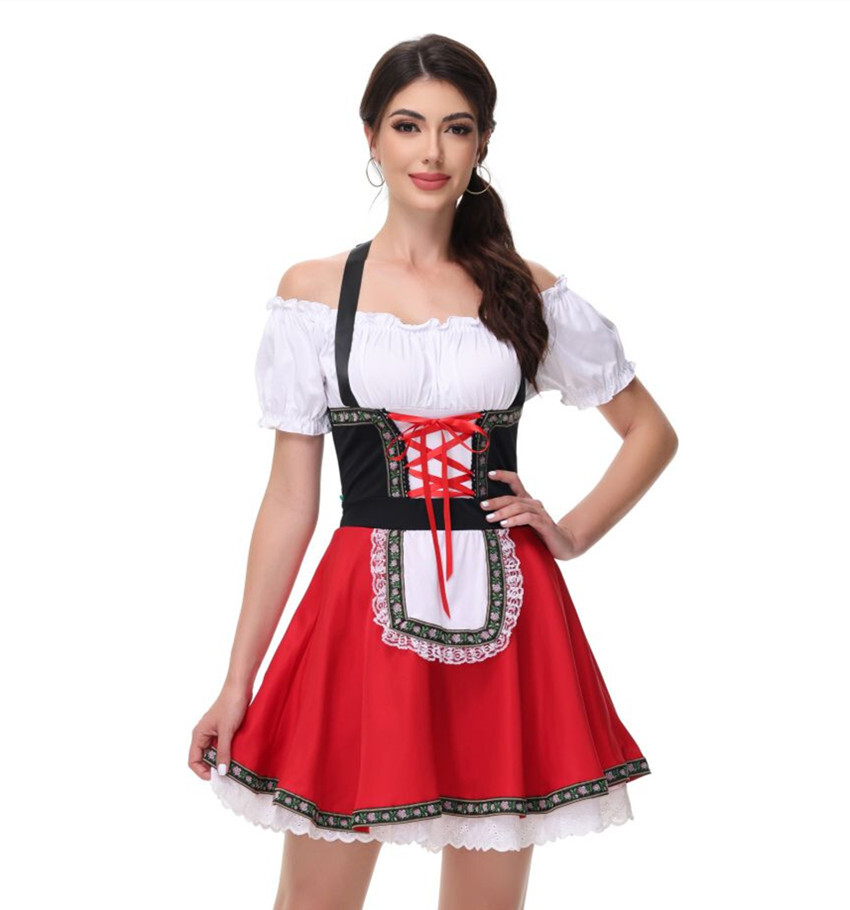 XC12 German Oktoberfest Bavarian Heidi Dirndl Lederhosen Beer Maid Wench Costume — image 2
