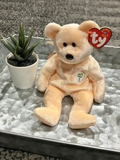 Ty Beanie Babies 2000 "Dearest" The Bear w/Tag Peach Floral Teddy