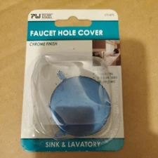 Plumb works Snap-In Faucet Hole Cover, 1-1/2 in Od, Chrome finish