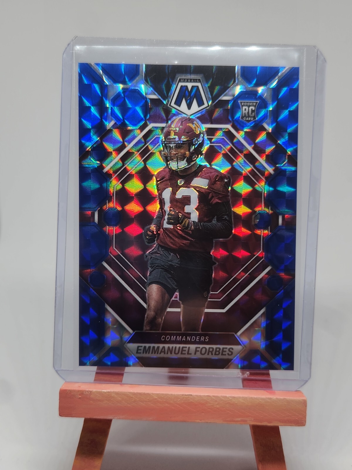 Emmanuel Forbes BLUE PRIZM PARALLEL 2023 Panini Mosaic NFL Football RC #319 /99