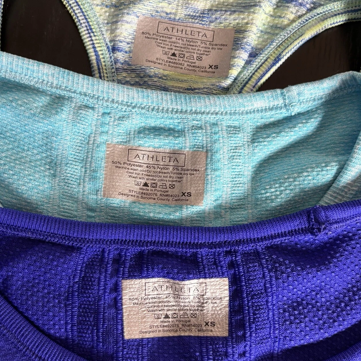 athleta lot of 3 athletic ruched breathe fastest track tank-top