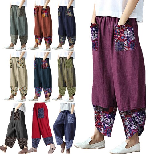 Women Casual Wide Leg Harem Pants 