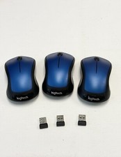 LOT OF 3 Logitech M310 Wireless Optical Mouse Peacock Blue w/USB RECEIVER