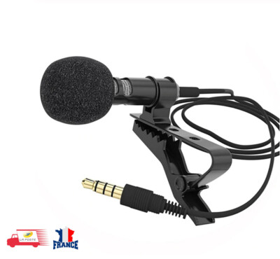 Mini Microphone à condensateur Lavalier 3.5mm micro de Téléphone portable 