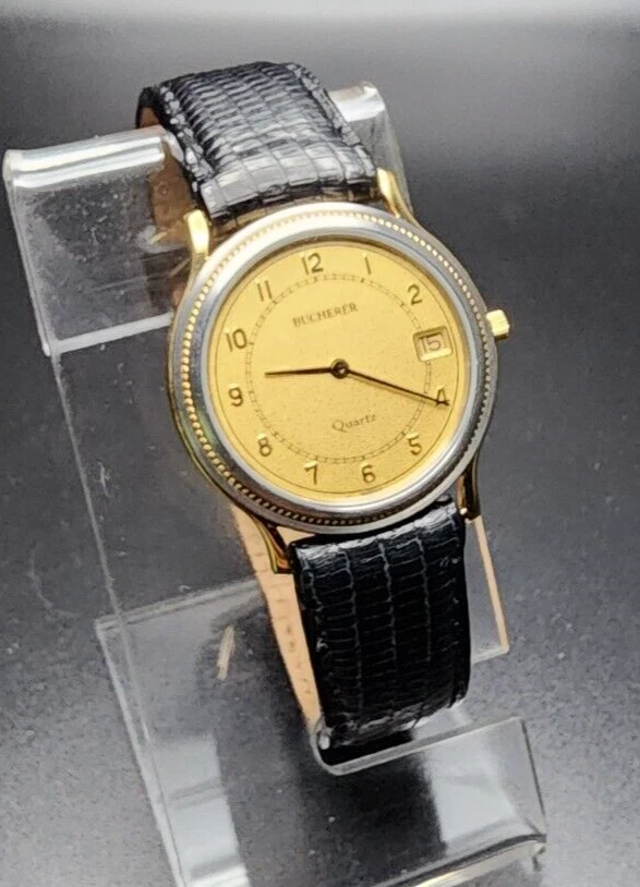 Reloj de Vestir Suizo Bucherer 14K GP De Colección - 30mm Calatrava y Bisel Borde Moneda - Casi Nuevo Foto 2 de 4