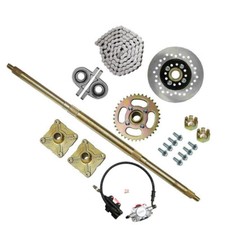 32" Rear Live Axle Kit Brake 420 Sprocket Hub ATV Buggy Golf Cart Go Kart Quad