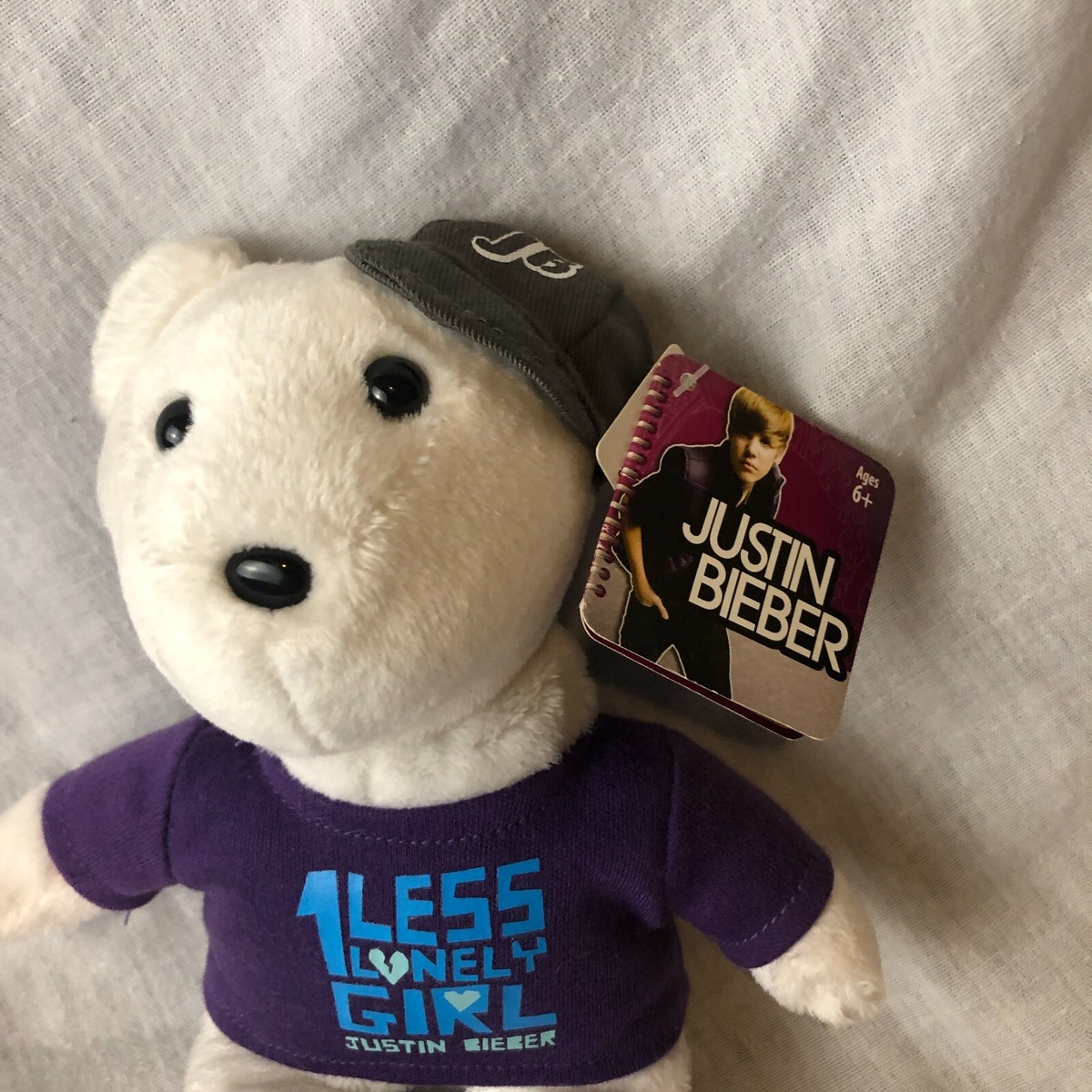 Justin Bieber Bear Bean Bug Plush Rare NWT One Less Lonely Girl