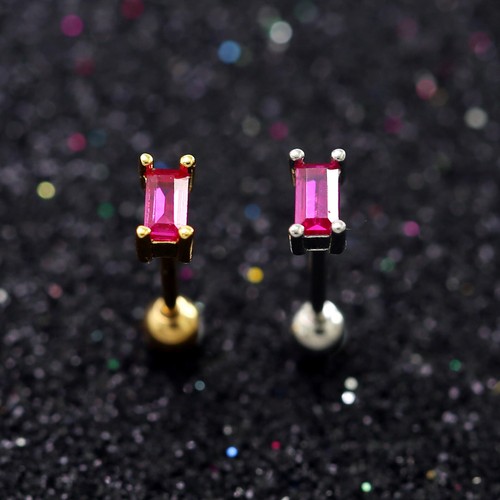 Color Gem Helix Conch Ear Climber Cartilage Ring Ball Bar Stud Piercing Earring - Picture 24 of 157
