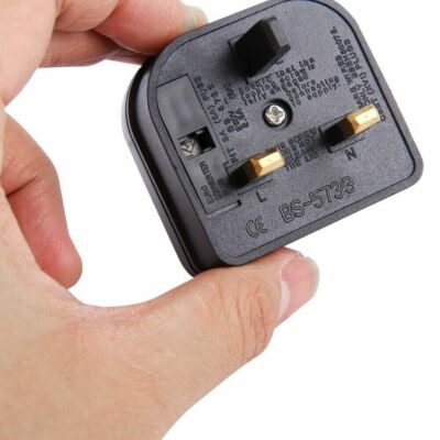 Euro EU 2 Pin Plug to UK 3 Pin Travel Mains Power Connection Converter Adaptor