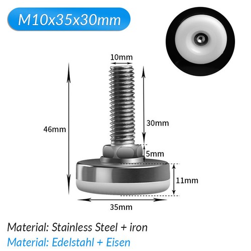 Heavy Duty Leveling Machine/Furniture Feet M6 M8 M10 Adjustable Furniture Feet - Picture 24 of 31