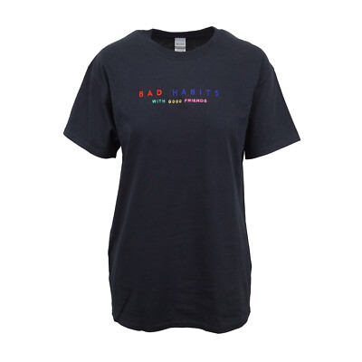 RUE 21 WOMENS BAD HABITS WITH GOOD FRIENDS BOYFRIEND T SHIRT