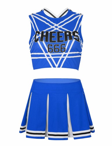Womens Cheerleader Costume Cheer High School Girl Cosplay Fancy Dress Mini Skirt - Picture 77 of 121