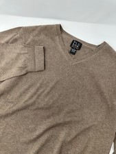 Jos A Bank Signature Collection Pima Cotton V Neck Sweater Brown Mens Sz XL B4
