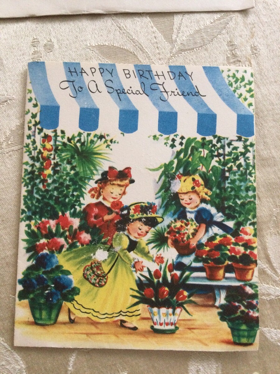 Vintage Happy Birthday Friend K501Z Vintage Pub. SpecFriend Male