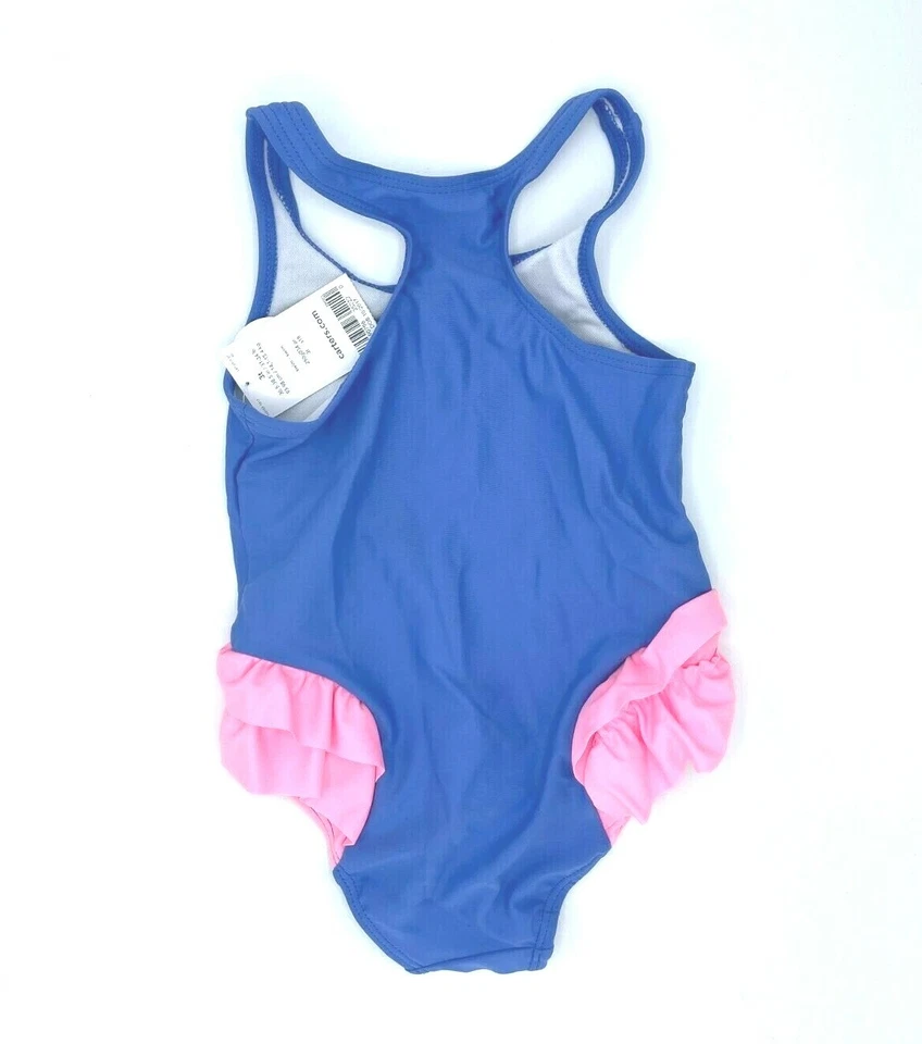 Carters Toddler Girl Flamingo Print Side Ruffles Multi One Piece Size 3T 00843 - Image 2 of 2