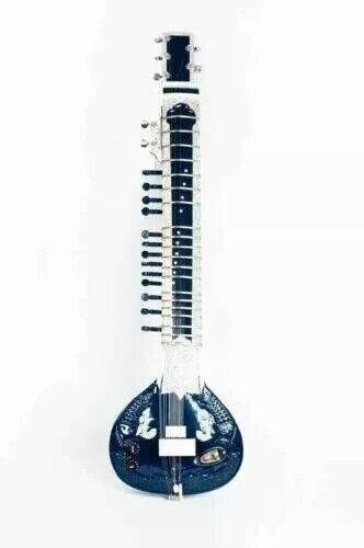 Indian Handmade Electrica Sitar Instrument Hand Painted Tun Wood Electric String - Picture 1 of 9