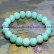 6/8/10/12mm Natural Blue Amazonite Round Gems Beads Stretch Bracelets 7.5 Inch