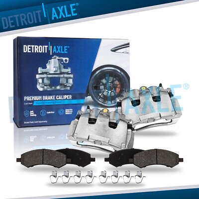 Front Disc Calipers & Brake Pads Kit for Dodge Ram 1500 Dakota Mitsubishi Raider