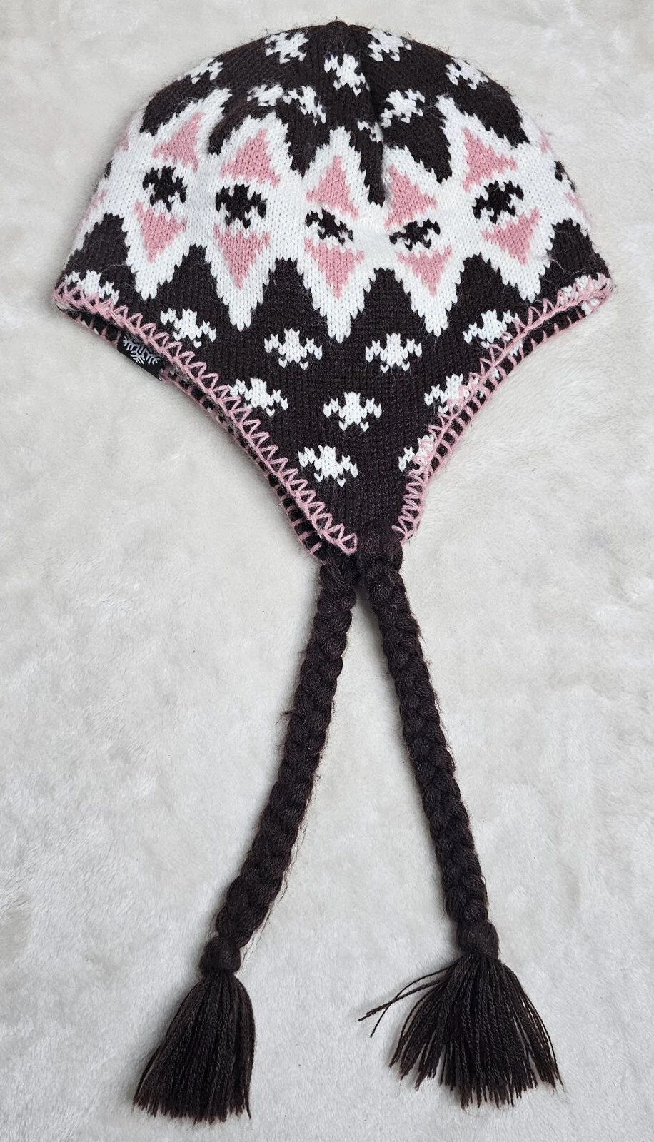 burton knitted ear flaps tassels outdoors ski 