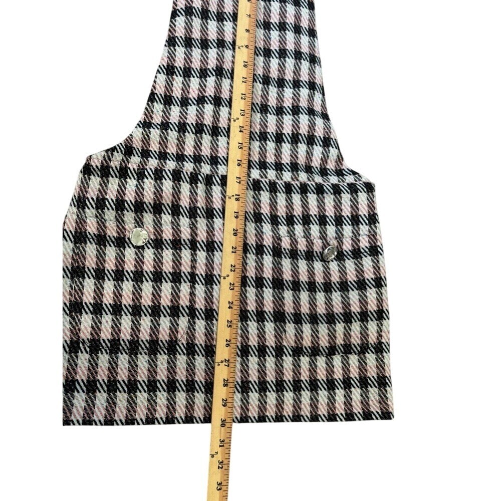 Zara TRF Wool Tweed Pinafore Dress Pink Plaid Sz XS Preppy Light Academia thumbnail 8