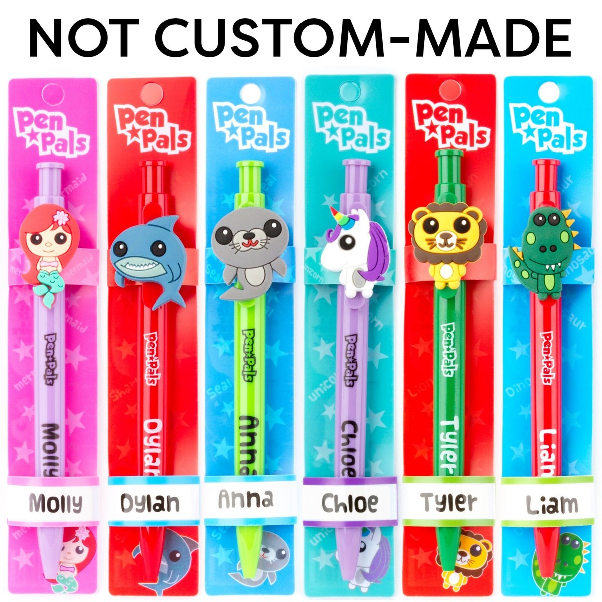 Kids Personalised Pens Name Zoo Animal Blue Ballpoint Pen School