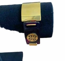 Rustic Cuff Bracelet Gold Tone Purple Closure C118-14